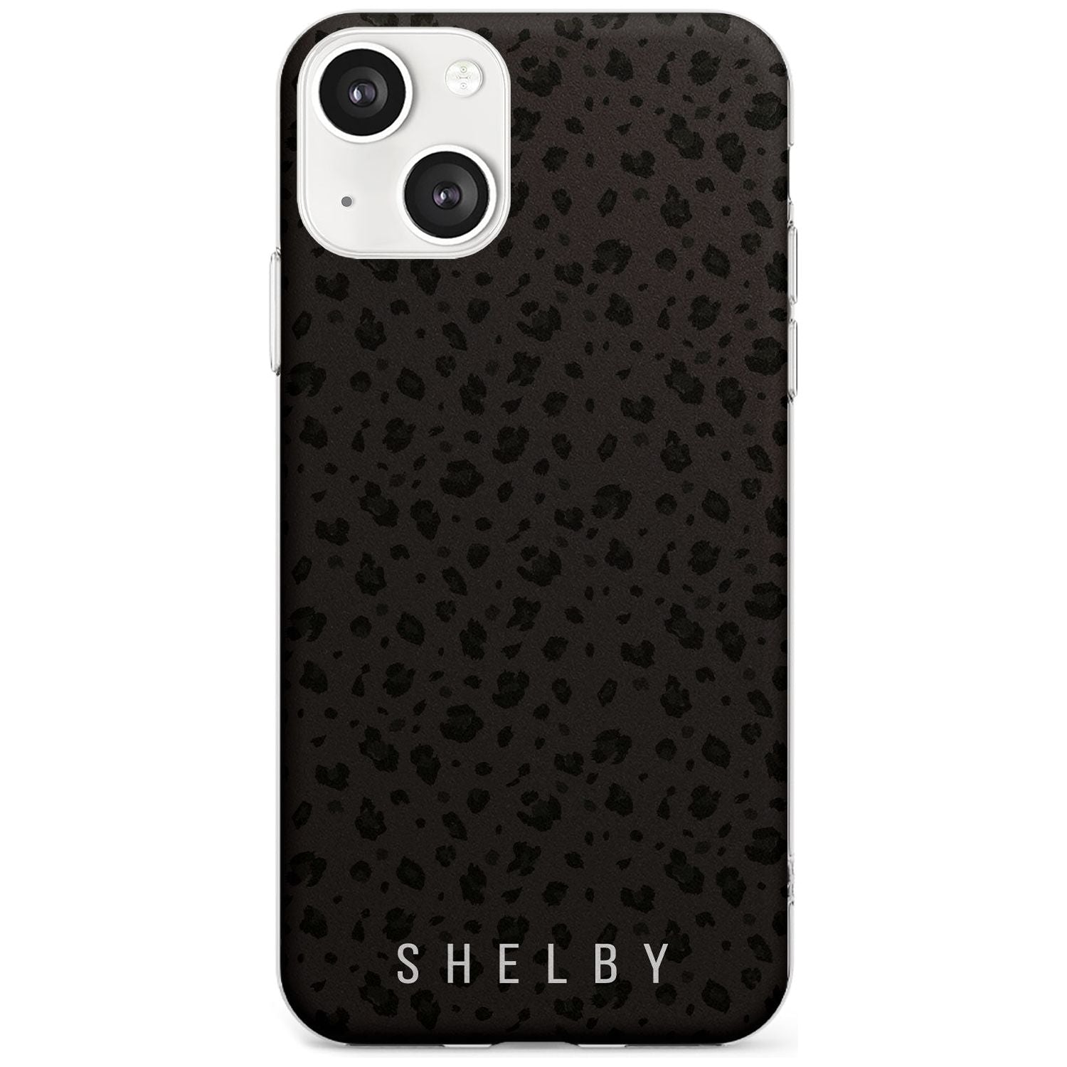 Personalised Minimal Lettering Dark Leopard