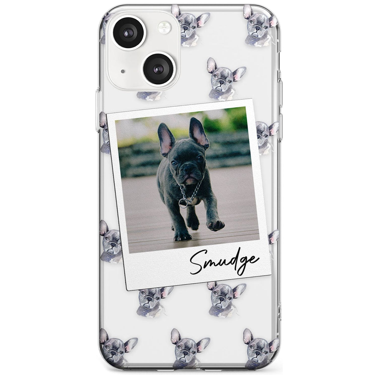 Personalised French Bulldog, Grey - Dog Photo Custom Phone Case iPhone 13 / Clear Case,iPhone 13 Mini / Clear Case,iPhone 14 / Clear Case,iPhone 14 Plus / Clear Case Blanc Space
