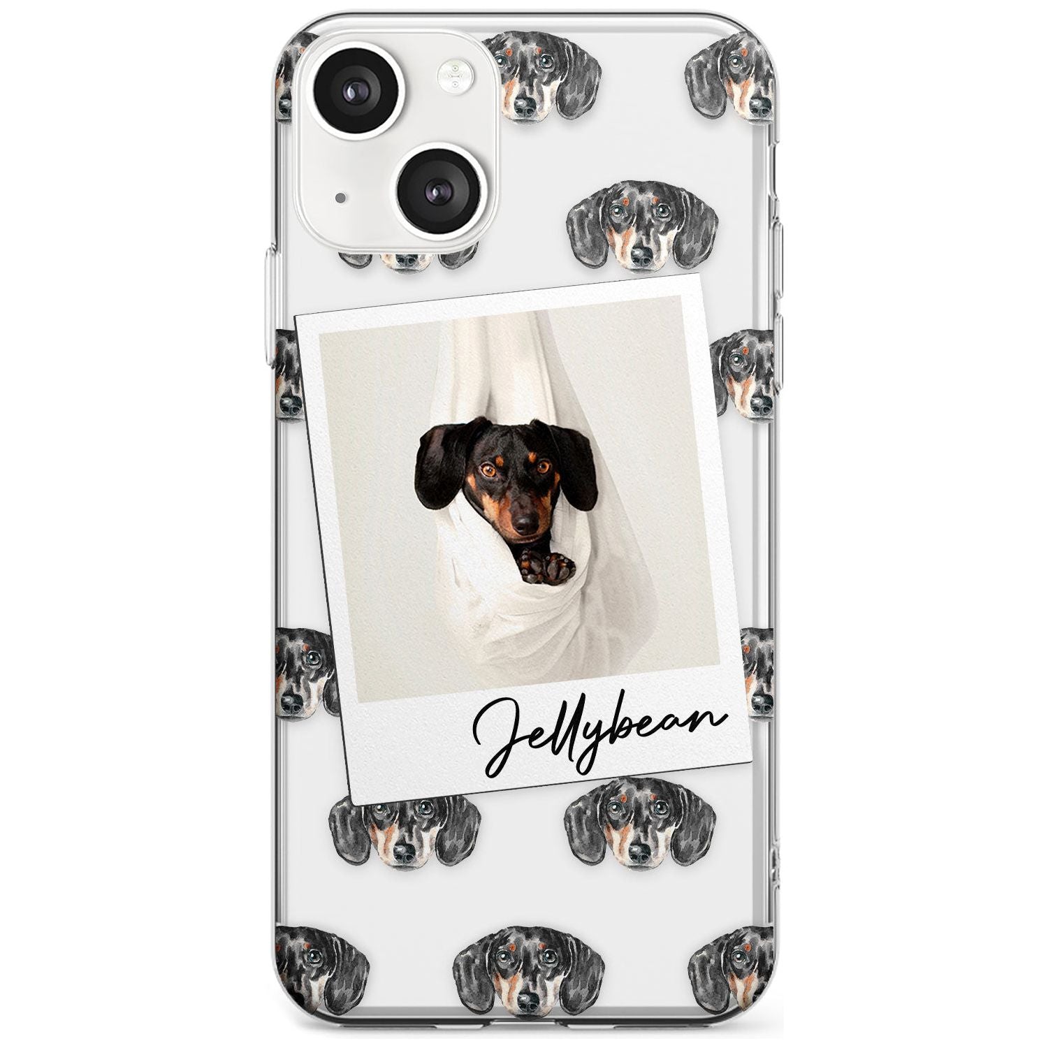 Personalised Dachshund, Black- Dog Photo Custom Phone Case iPhone 13 / Clear Case,iPhone 13 Mini / Clear Case,iPhone 14 / Clear Case,iPhone 14 Plus / Clear Case Blanc Space