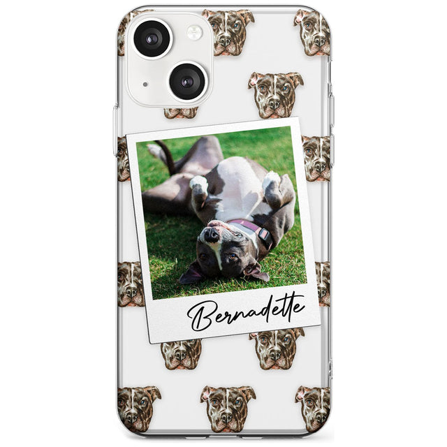 Personalised Staffordshire Bull Terrier - Dog Photo Custom Phone Case iPhone 13 / Clear Case,iPhone 13 Mini / Clear Case,iPhone 14 / Clear Case,iPhone 14 Plus / Clear Case Blanc Space