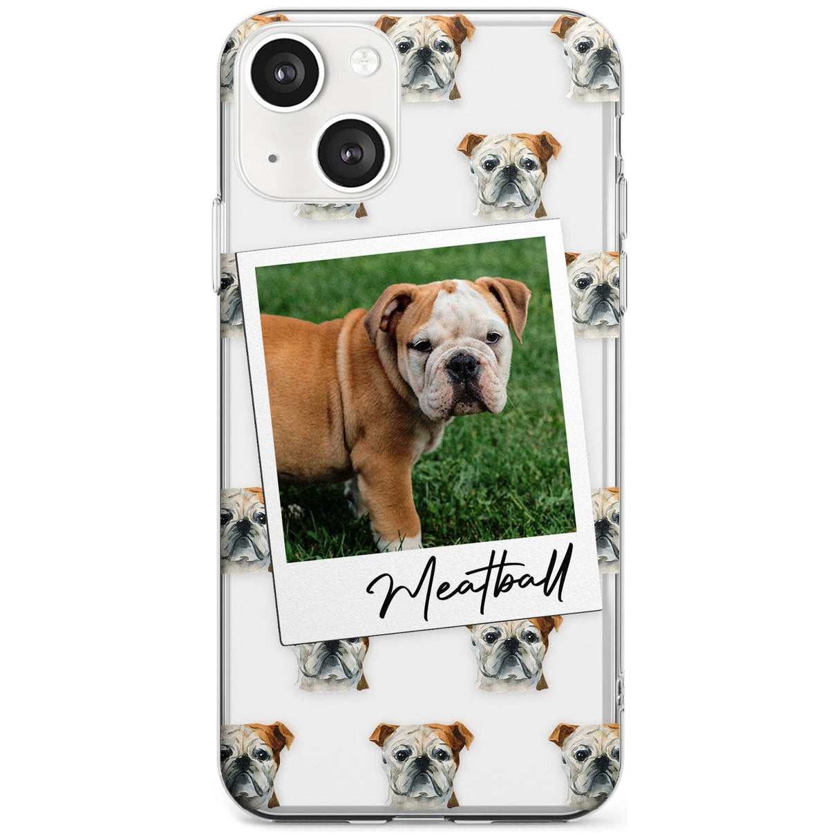 Personalised English Bulldog - Dog Photo Custom Phone Case iPhone 13 / Clear Case,iPhone 13 Mini / Clear Case,iPhone 14 / Clear Case,iPhone 14 Plus / Clear Case Blanc Space