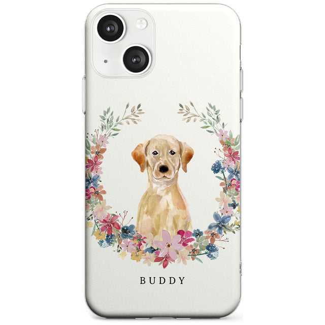 Personalised Yellow Labrador Retriever Dog Portrait Custom Phone Case iPhone 13 / Clear Case,iPhone 13 Mini / Clear Case,iPhone 14 / Clear Case,iPhone 14 Plus / Clear Case Blanc Space