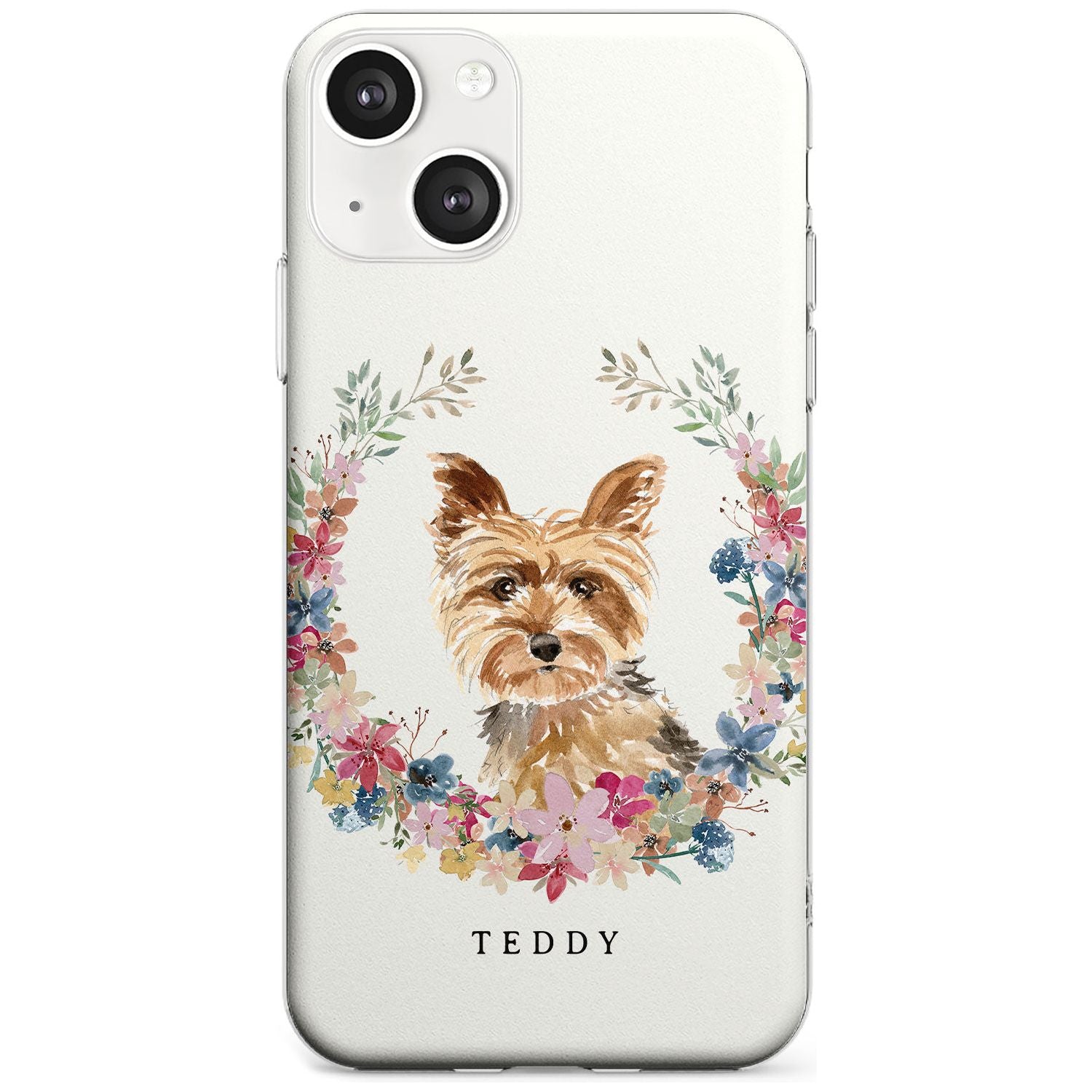 Personalised Yorkshire Terrier Floral Portrait