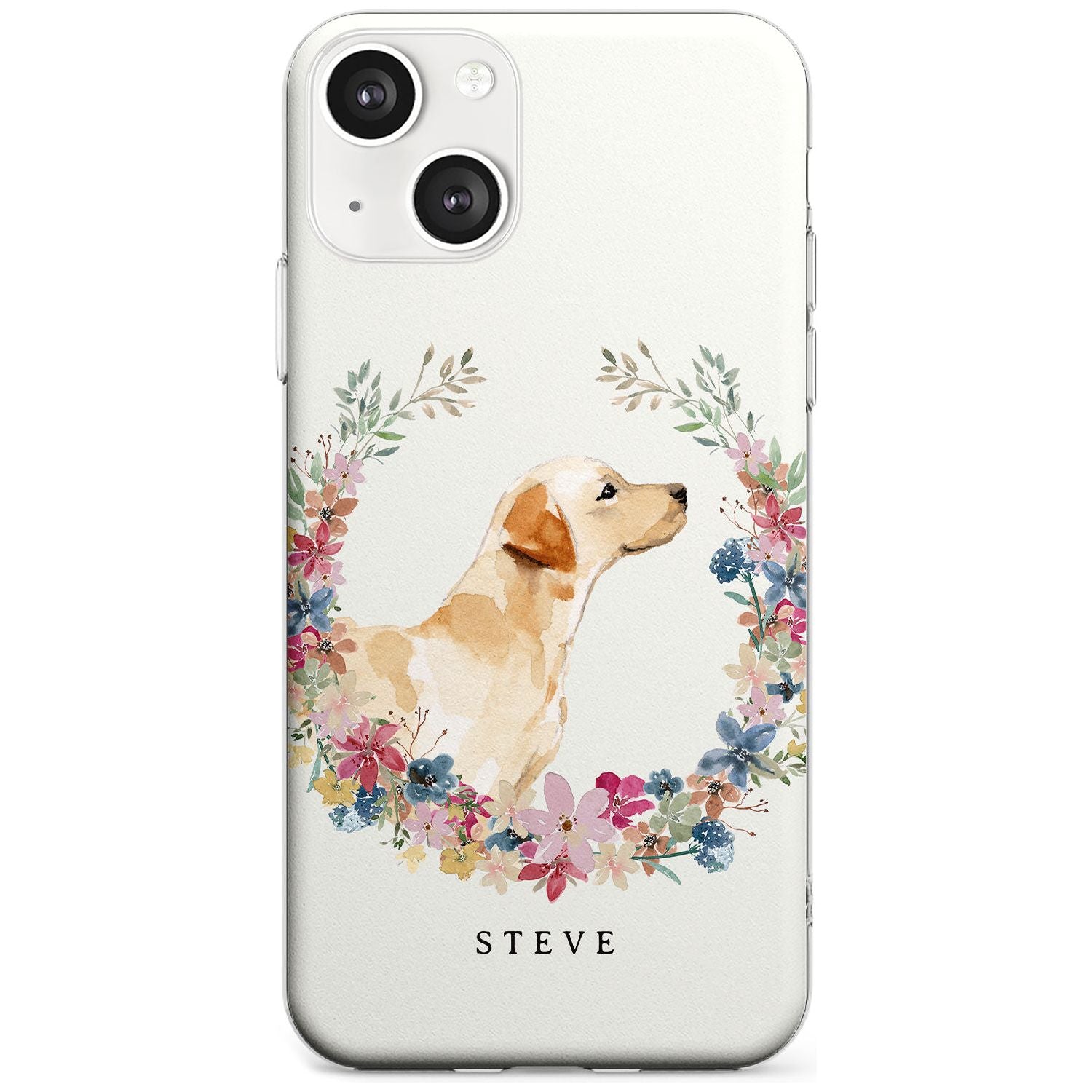 Personalised Yellow Labrador - Watercolour Dog Portrait Custom Phone Case iPhone 13 / Clear Case,iPhone 13 Mini / Clear Case,iPhone 14 / Clear Case,iPhone 14 Plus / Clear Case Blanc Space