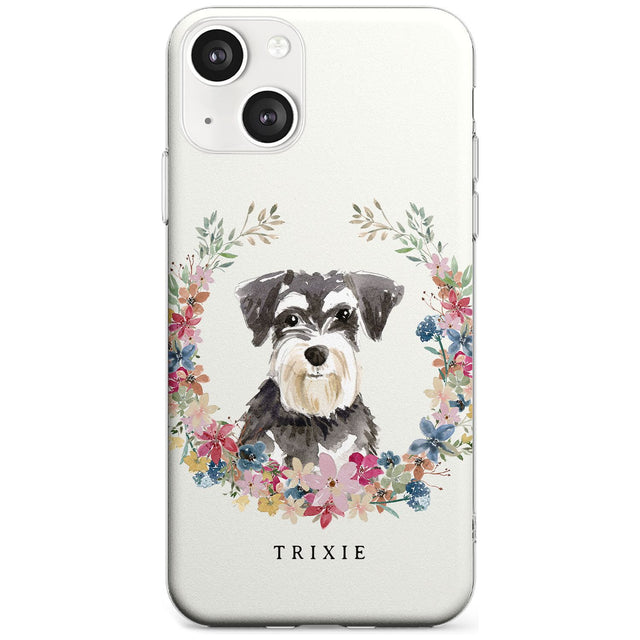 Personalised Miniature Schnauzer - Watercolour Dog Portrait Custom Phone Case iPhone 13 / Clear Case,iPhone 13 Mini / Clear Case,iPhone 14 / Clear Case,iPhone 14 Plus / Clear Case Blanc Space