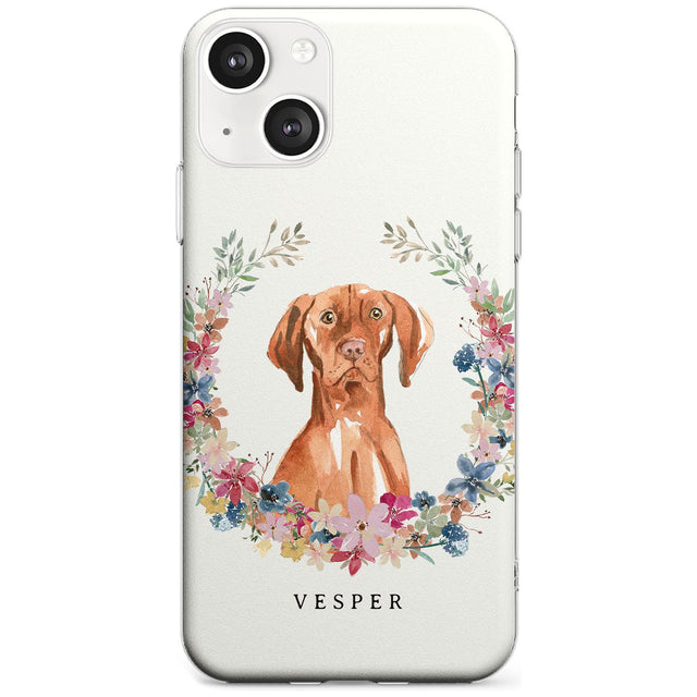 Personalised Hungarian Vizsla - Watercolour Dog Portrait Custom Phone Case iPhone 13 / Clear Case,iPhone 13 Mini / Clear Case,iPhone 14 / Clear Case,iPhone 14 Plus / Clear Case Blanc Space