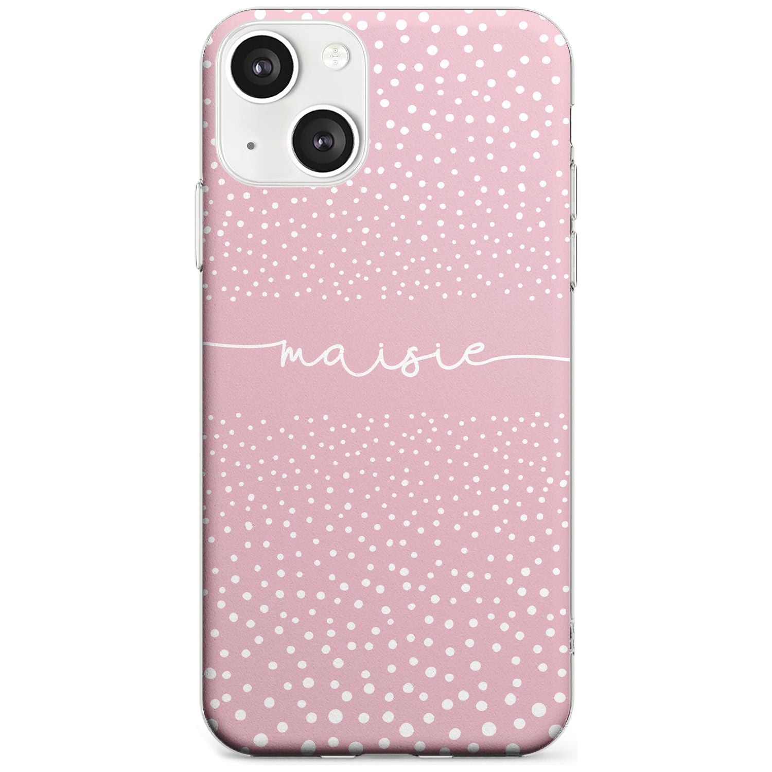 Personalised Pink Dots Custom Phone Case iPhone 13 / Clear Case,iPhone 13 Mini / Clear Case,iPhone 14 / Clear Case,iPhone 14 Plus / Clear Case Blanc Space