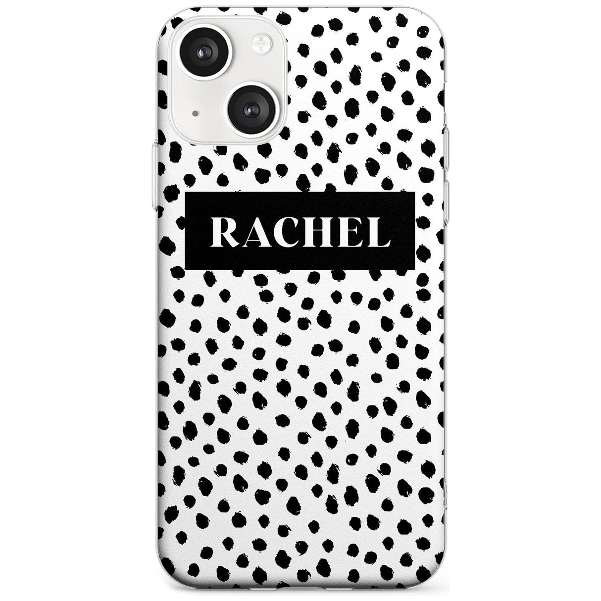 Personalised Black Bar & Dots Custom Phone Case iPhone 13 / Clear Case,iPhone 13 Mini / Clear Case,iPhone 14 / Clear Case,iPhone 14 Plus / Clear Case Blanc Space