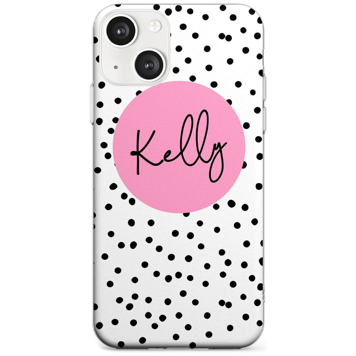 Personalised Pink Circle & Dots Custom Phone Case iPhone 13 / Clear Case,iPhone 13 Mini / Clear Case,iPhone 14 / Clear Case,iPhone 14 Plus / Clear Case Blanc Space