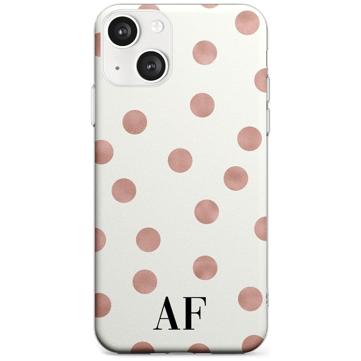 Personalised Initials & Dots Custom Phone Case iPhone 13 / Clear Case,iPhone 13 Mini / Clear Case,iPhone 14 / Clear Case,iPhone 14 Plus / Clear Case Blanc Space