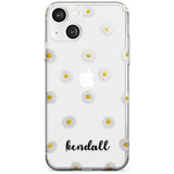 Personalised White Daisies & Cursive Custom Phone Case iPhone 13 / Clear Case,iPhone 13 Mini / Clear Case,iPhone 14 / Clear Case,iPhone 14 Plus / Clear Case Blanc Space