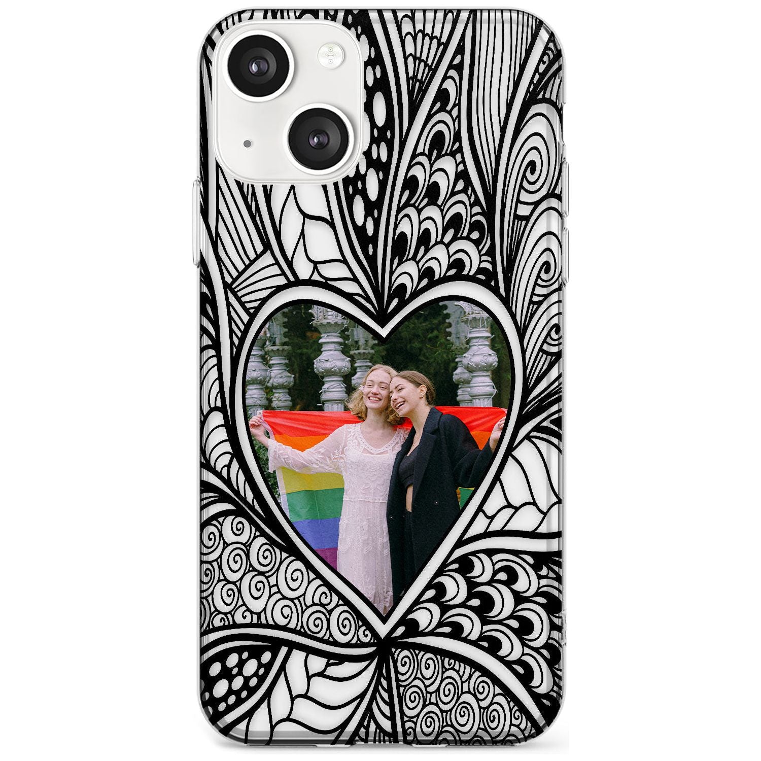 Personalised Henna Heart Photo Case Slim Phone Case for iPhone 13 & 13 Mini