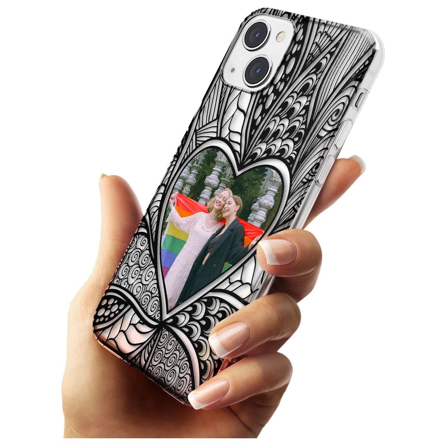 Personalised Henna Heart Photo Case Slim Phone Case for iPhone 13 & 13 Mini