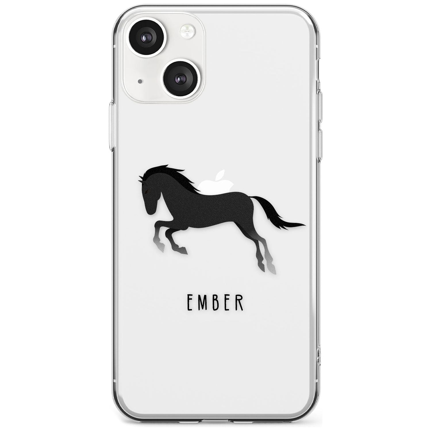 Personalised Black Horse Slim Phone Case for iPhone 13 & 13 Mini
