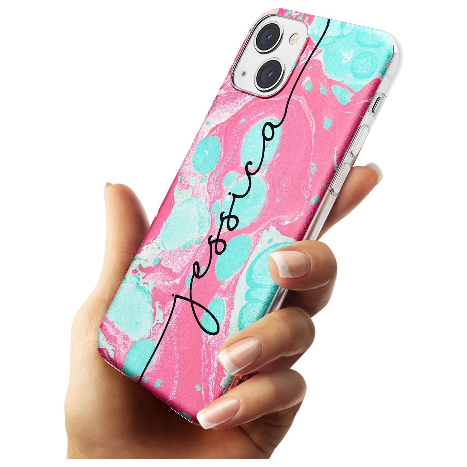 Personalised Turquoise & Pink - Marbled
