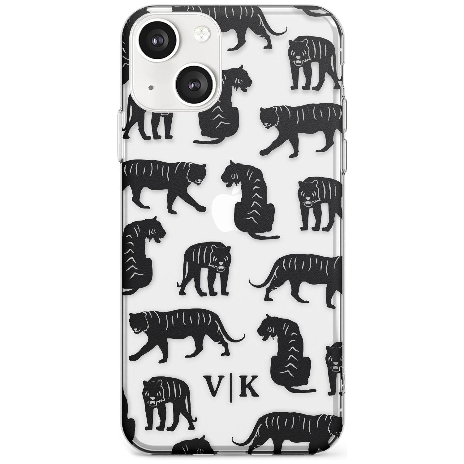 Personalised Tiger Silhouettes Custom Phone Case iPhone 13 / Clear Case,iPhone 13 Mini / Clear Case,iPhone 14 / Clear Case,iPhone 14 Plus / Clear Case Blanc Space