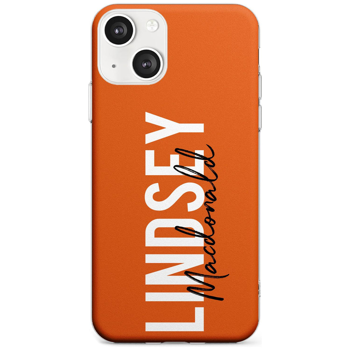 Personalised Bold Name: Orange Custom Phone Case iPhone 13 / Clear Case,iPhone 13 Mini / Clear Case,iPhone 14 / Clear Case,iPhone 14 Plus / Clear Case Blanc Space