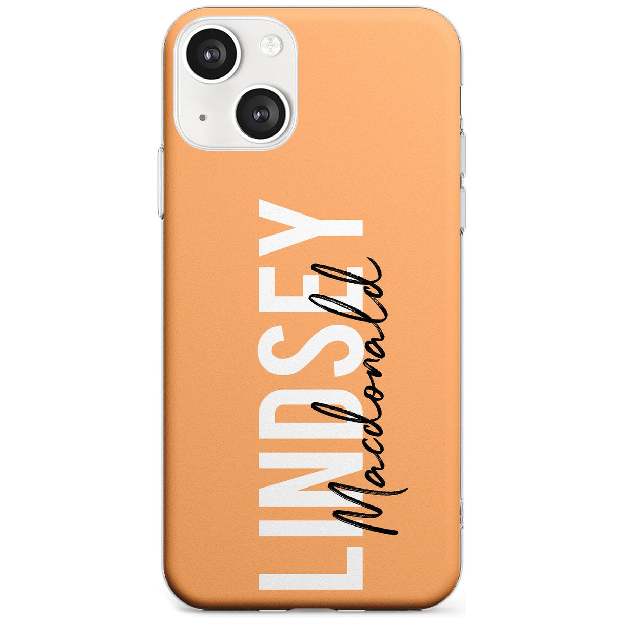 Personalised Bold Name: Peach Custom Phone Case iPhone 13 / Clear Case,iPhone 13 Mini / Clear Case,iPhone 14 / Clear Case,iPhone 14 Plus / Clear Case Blanc Space