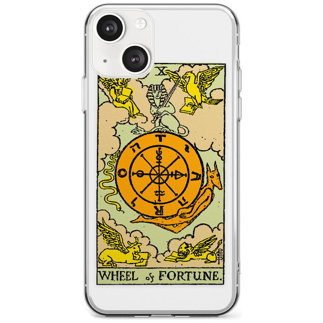 Personalised Wheel of Fortune Tarot Card - Colour Phone Case iPhone 13 / Clear Case,iPhone 13 Mini / Clear Case,iPhone 14 / Clear Case,iPhone 14 Plus / Clear Case Blanc Space