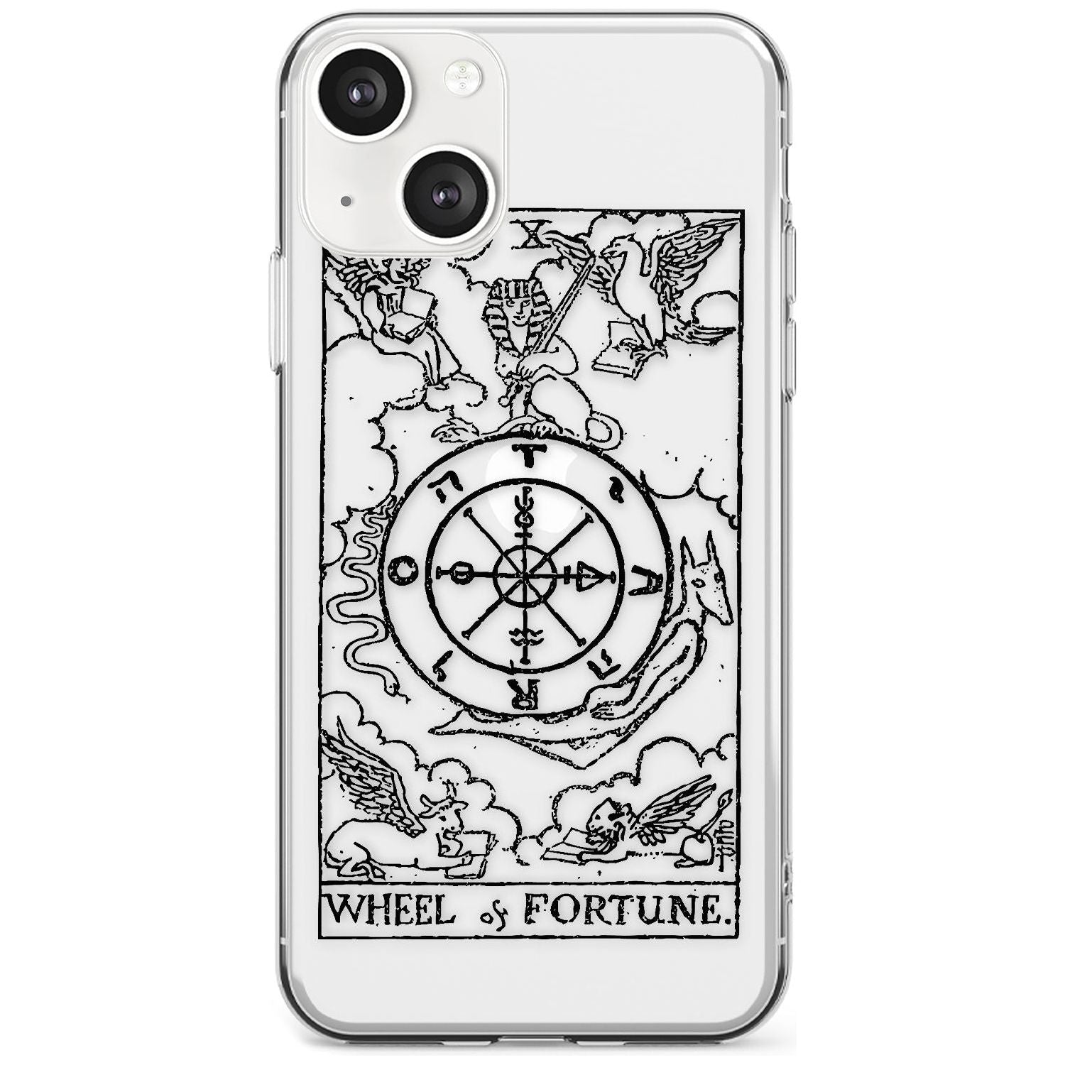 Personalised Wheel of Fortune Tarot Card - Transparent Custom Phone Case iPhone 13 / Clear Case,iPhone 13 Mini / Clear Case,iPhone 14 / Clear Case,iPhone 14 Plus / Clear Case Blanc Space