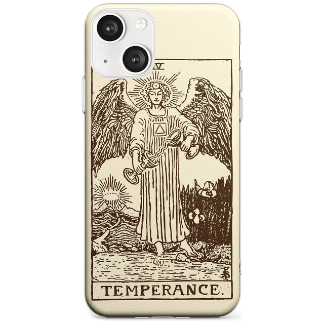 Personalised Temperance Tarot Card - Solid Cream Custom Phone Case iPhone 13 / Clear Case,iPhone 13 Mini / Clear Case,iPhone 14 / Clear Case,iPhone 14 Plus / Clear Case Blanc Space