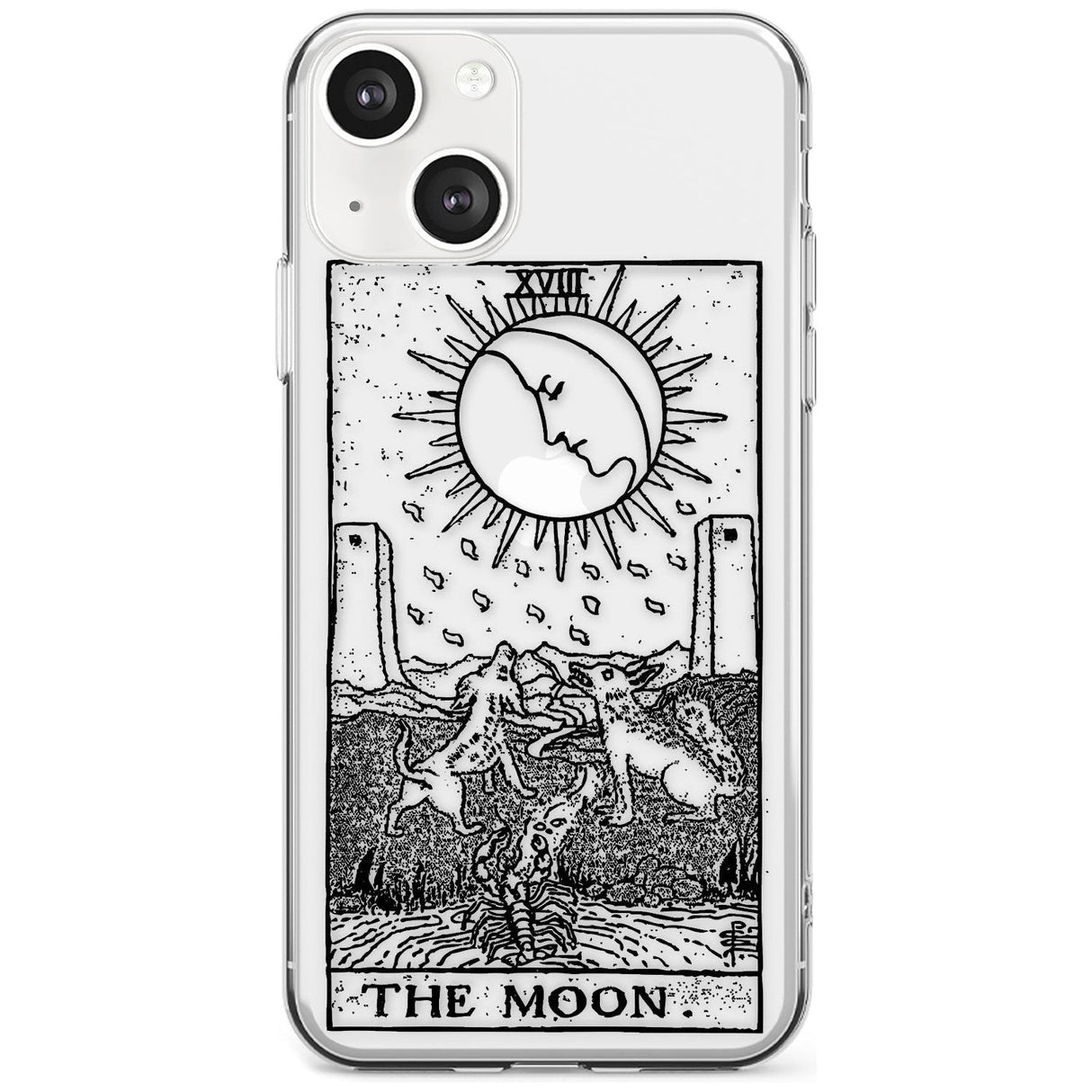 Personalised The Moon Tarot Card - Transparent Custom Phone Case iPhone 13 / Clear Case,iPhone 13 Mini / Clear Case,iPhone 14 / Clear Case,iPhone 14 Plus / Clear Case Blanc Space