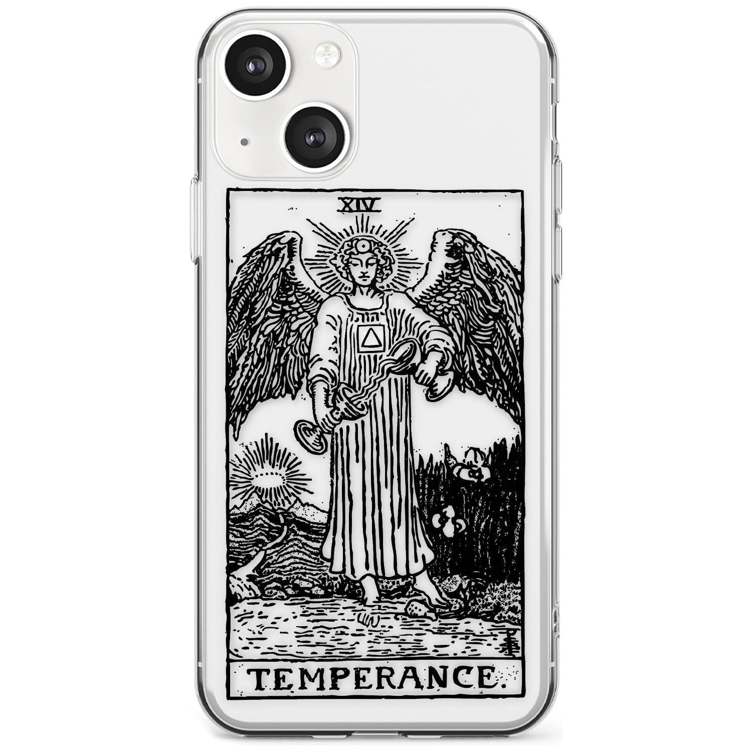 Personalised Temperance Tarot Card - Transparent Custom Phone Case iPhone 13 / Clear Case,iPhone 13 Mini / Clear Case,iPhone 14 / Clear Case,iPhone 14 Plus / Clear Case Blanc Space