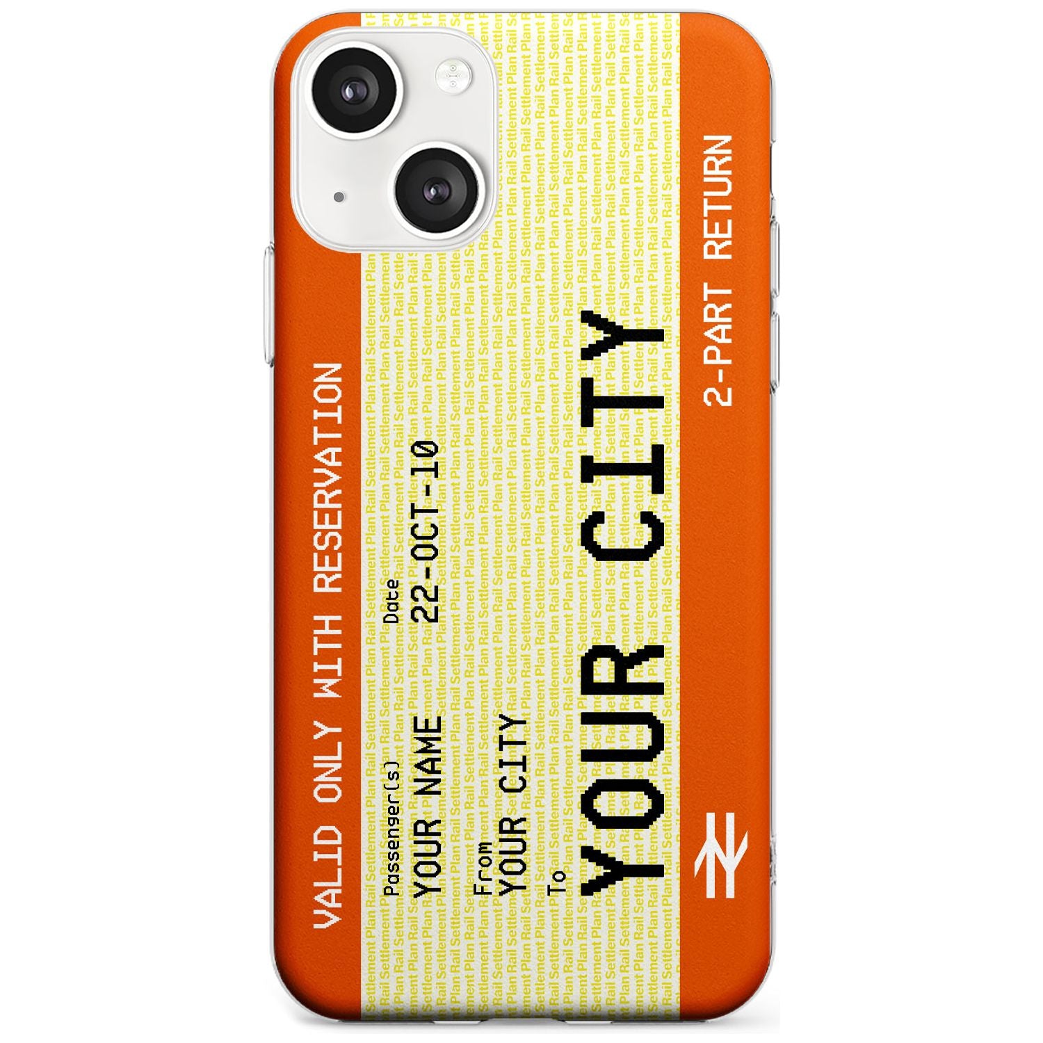 Personalised Create Your Own Train Ticket Slim Phone Case for iPhone 13 & 13 Mini