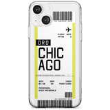 Personalised Chicago Boarding Pass Custom Phone Case iPhone 13 / Clear Case,iPhone 13 Mini / Clear Case,iPhone 14 / Clear Case,iPhone 14 Plus / Clear Case Blanc Space