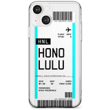 Personalised Honolulu Boarding Pass Custom Phone Case iPhone 13 / Clear Case,iPhone 13 Mini / Clear Case,iPhone 14 / Clear Case,iPhone 14 Plus / Clear Case Blanc Space