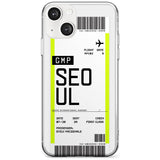 Personalised Seoul Boarding Pass Custom Phone Case iPhone 13 / Clear Case,iPhone 13 Mini / Clear Case,iPhone 14 / Clear Case,iPhone 14 Plus / Clear Case Blanc Space