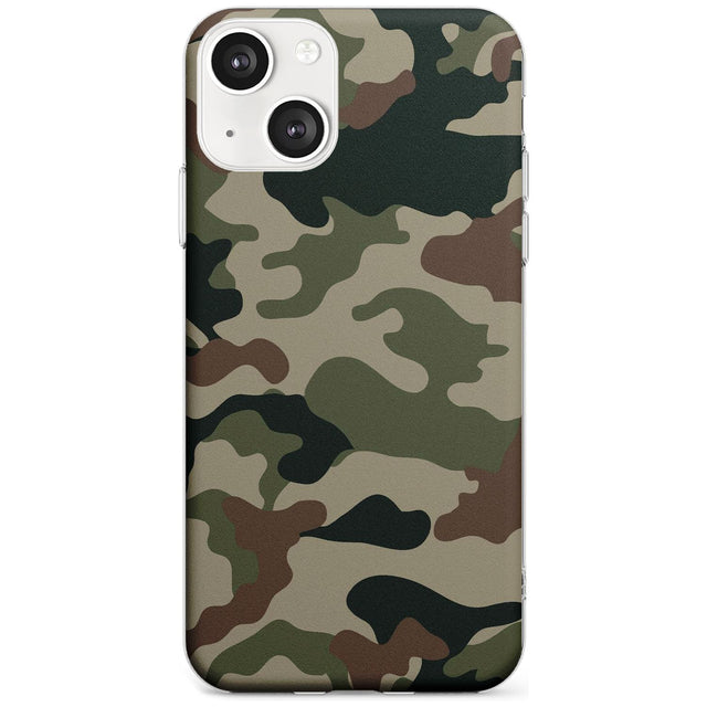 Green and Brown Camo Slim Phone Case for iPhone 13 & 13 Mini