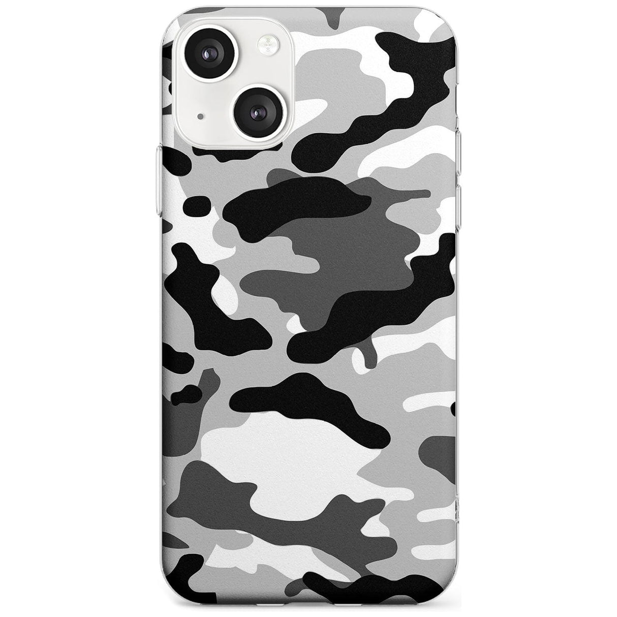 Grey Black Urban Camo Phone Case iPhone 13 Mini / Clear Case,iPhone 13 / Clear Case,iPhone 14 Plus / Clear Case,iPhone 14 / Clear Case Blanc Space