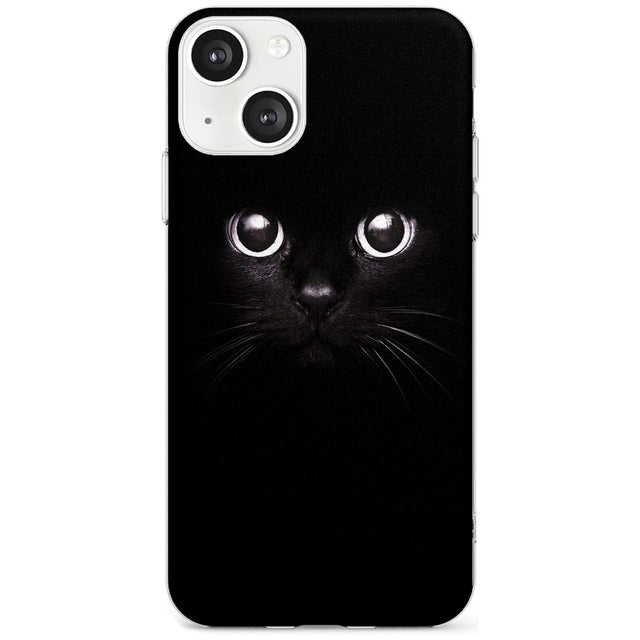 Black Cat Phone Case iPhone 13 Mini / Clear Case,iPhone 13 / Clear Case,iPhone 14 Plus / Clear Case,iPhone 14 / Clear Case Blanc Space
