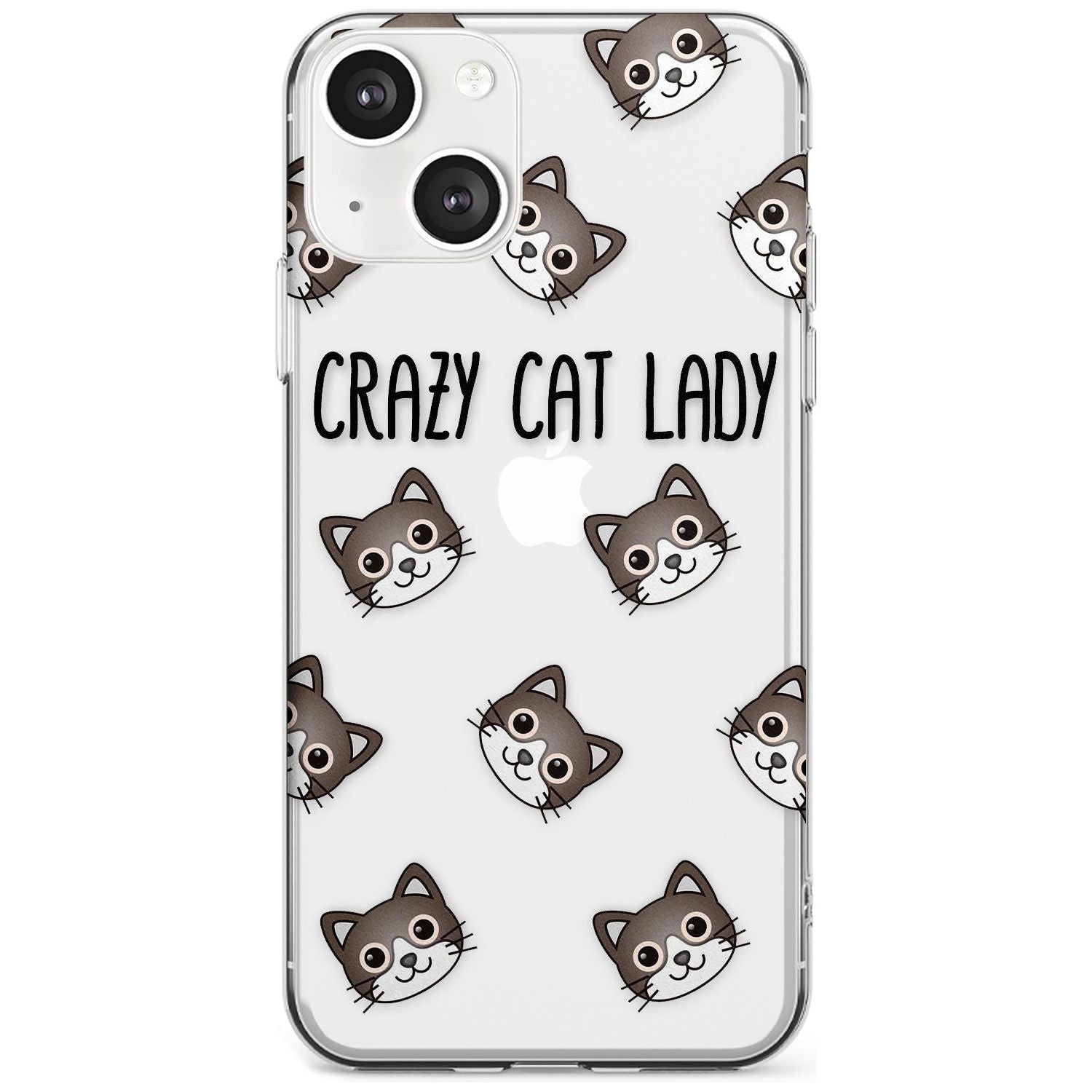 Crazy Cat Lady Phone Case iPhone 13 Mini / Clear Case,iPhone 13 / Clear Case,iPhone 14 Plus / Clear Case,iPhone 14 / Clear Case Blanc Space