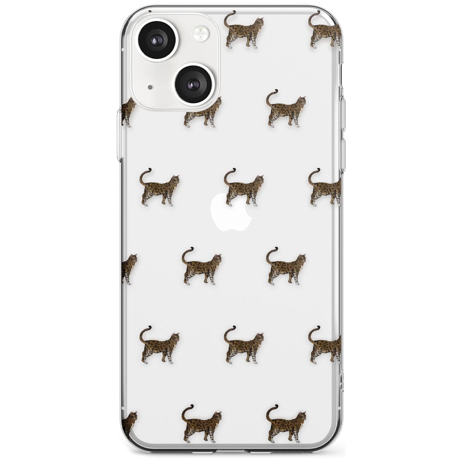 Bengal Cat Pattern Phone Case iPhone 13 / Clear Case,iPhone 13 Mini / Clear Case,iPhone 14 / Clear Case,iPhone 14 Plus / Clear Case Blanc Space