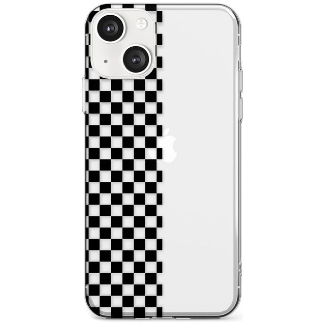 Checker: Half Black Check on Clear Phone Case iPhone 13 Mini / Clear Case,iPhone 13 / Clear Case,iPhone 14 Plus / Clear Case,iPhone 14 / Clear Case Blanc Space