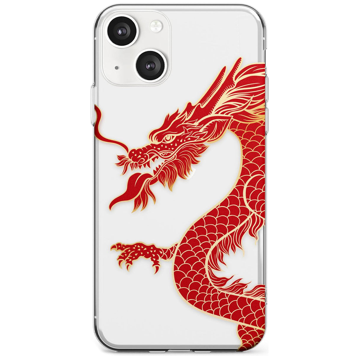 Large Red Dragon Phone Case iPhone 13 / Clear Case,iPhone 13 Mini / Clear Case,iPhone 14 / Clear Case,iPhone 14 Plus / Clear Case Blanc Space