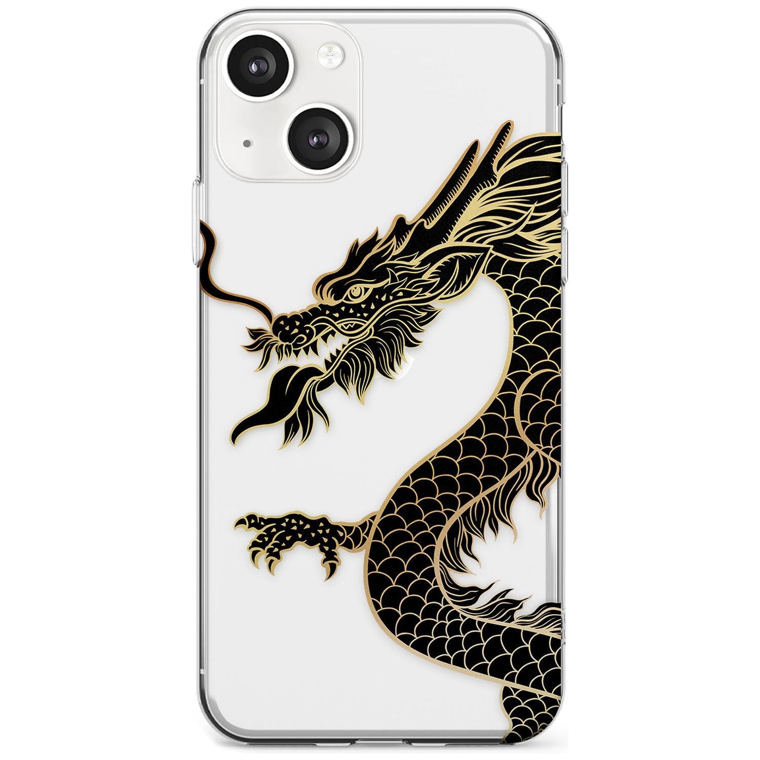 Large Black Dragon Phone Case iPhone 13 / Clear Case,iPhone 13 Mini / Clear Case,iPhone 14 / Clear Case,iPhone 14 Plus / Clear Case Blanc Space
