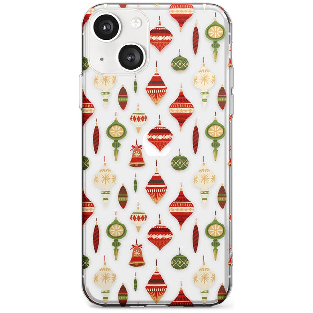 Christmas Baubles Pattern Slim Phone Case for iPhone 13 & 13 Mini