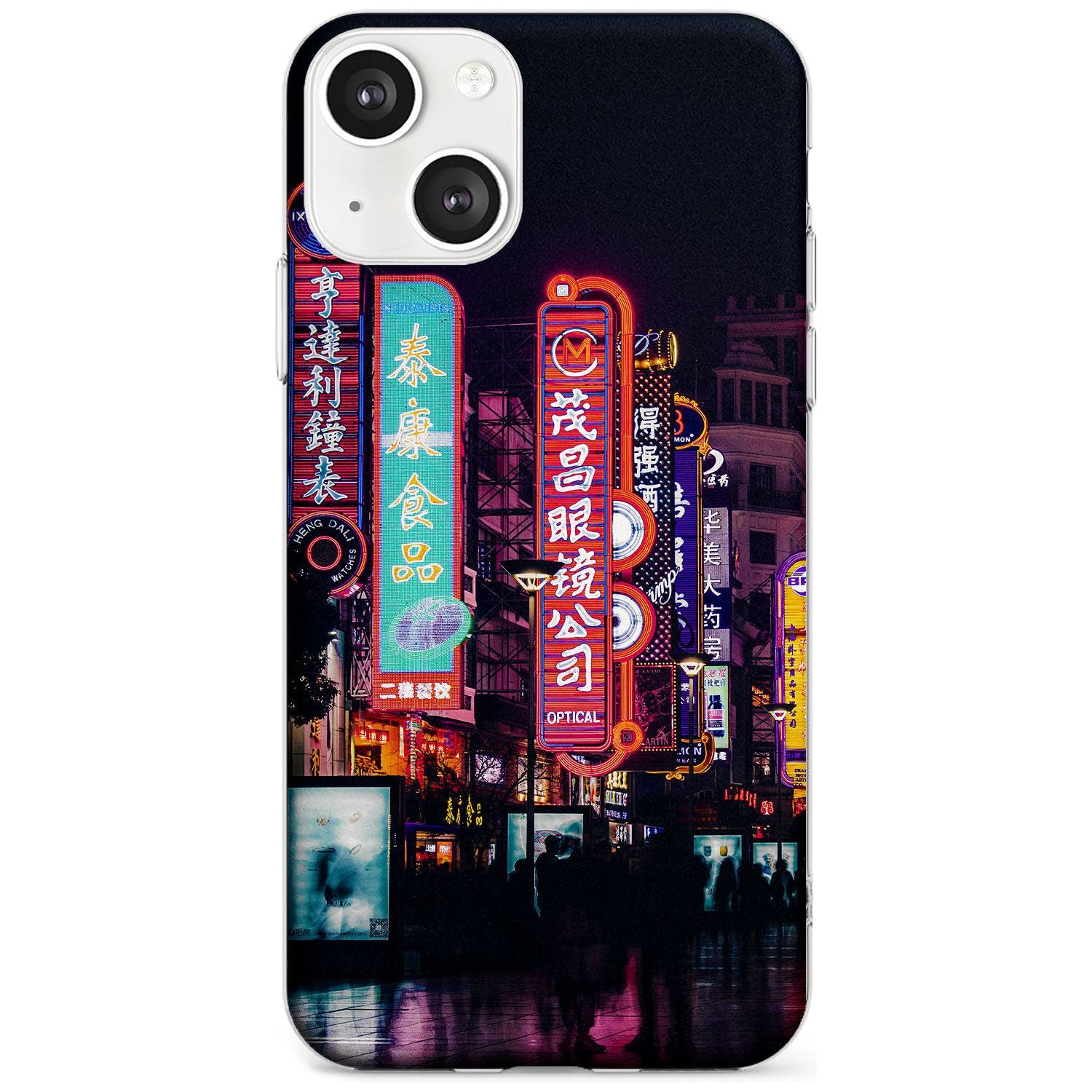 Busy Street - Neon Cities Photographs Phone Case iPhone 13 / Clear Case,iPhone 13 Mini / Clear Case,iPhone 14 / Clear Case,iPhone 14 Plus / Clear Case Blanc Space