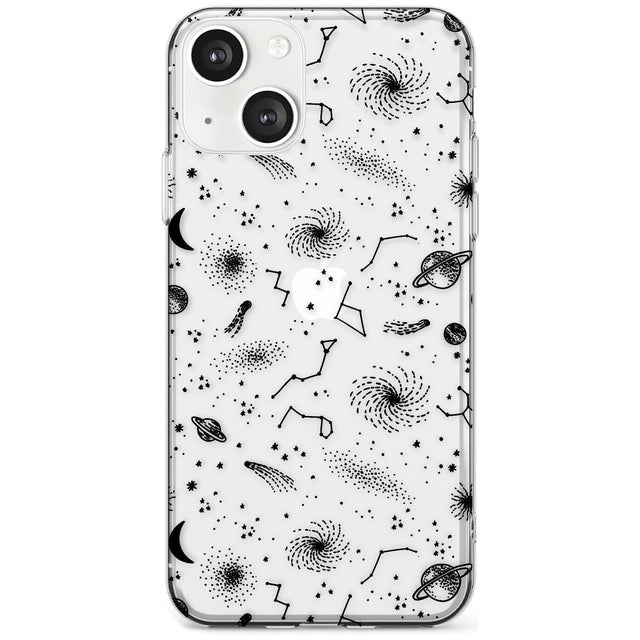 Mixed Galaxy Pattern Phone Case iPhone 13 / Clear Case,iPhone 13 Mini / Clear Case,iPhone 14 / Clear Case,iPhone 14 Plus / Clear Case Blanc Space