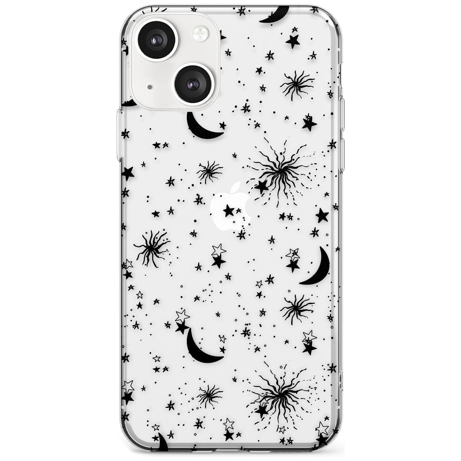 Moons & Stars Phone Case iPhone 13 / Clear Case,iPhone 13 Mini / Clear Case,iPhone 14 / Clear Case,iPhone 14 Plus / Clear Case Blanc Space