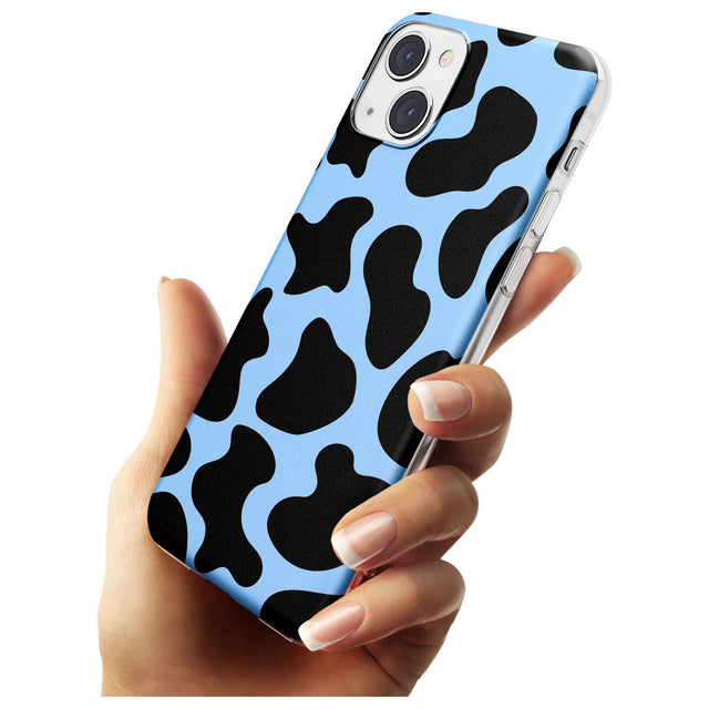 Blue and Black Cow Print Slim Phone Case for iPhone 13 & 13 Mini