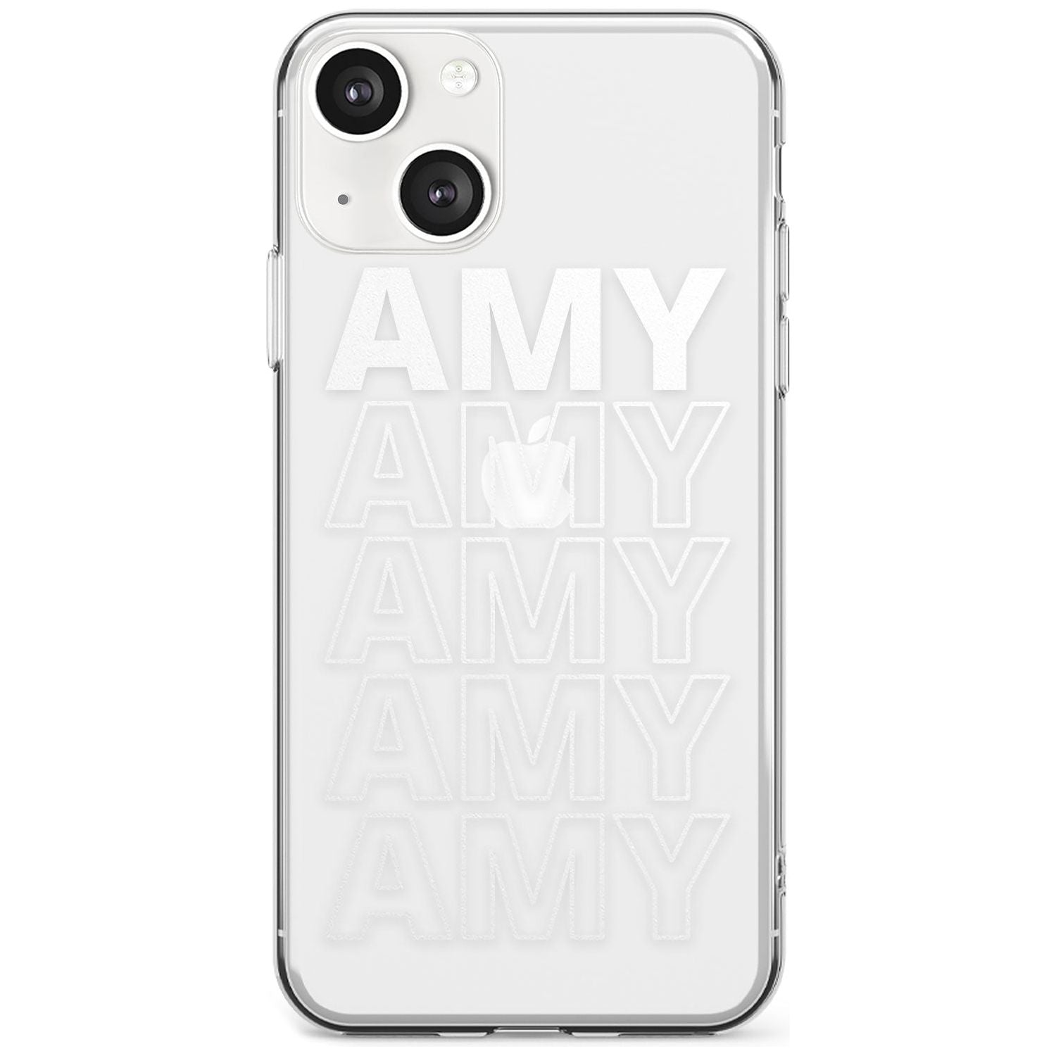 Personalised Clear Text  5C Custom Phone Case iPhone 13 / Clear Case,iPhone 13 Mini / Clear Case,iPhone 14 / Clear Case,iPhone 14 Plus / Clear Case Blanc Space
