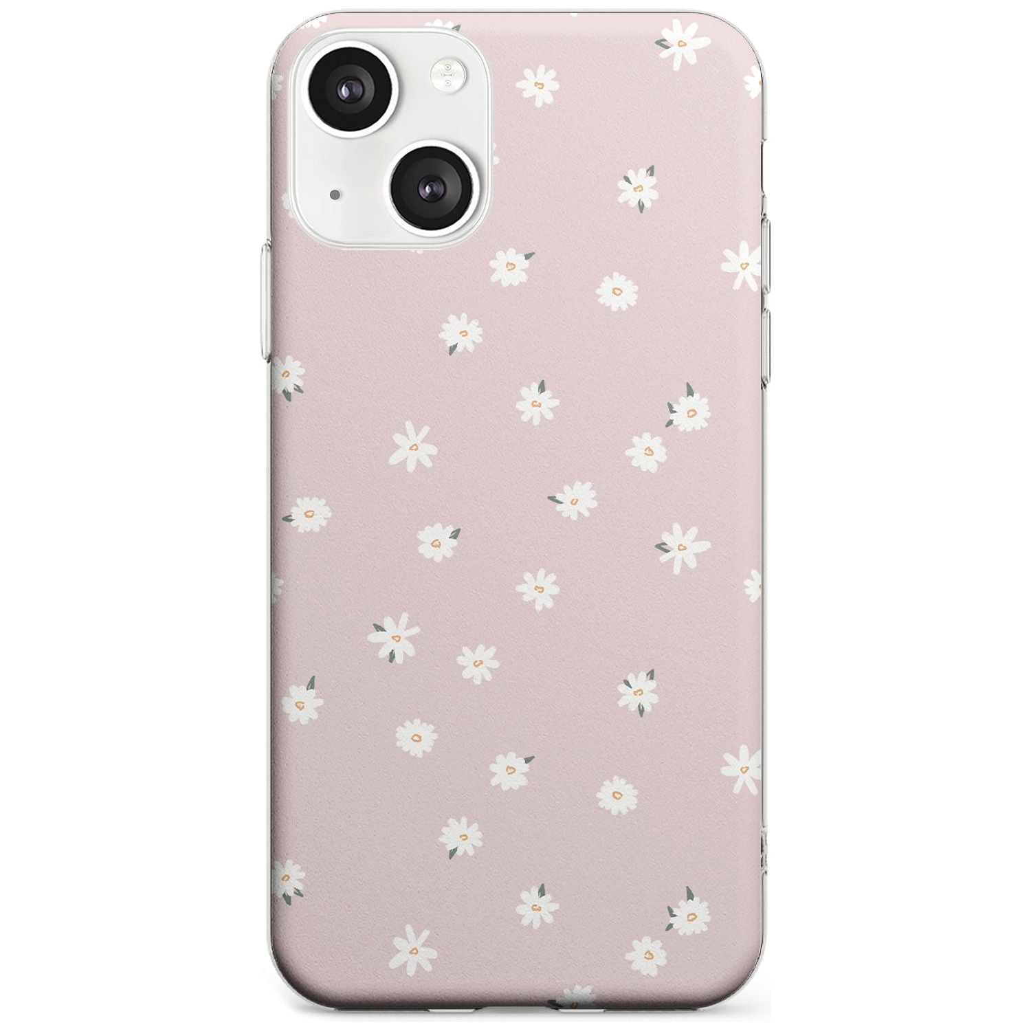 Painted Daises on Pink Phone Case iPhone 13 / Clear Case,iPhone 13 Mini / Clear Case,iPhone 14 / Clear Case,iPhone 14 Plus / Clear Case Blanc Space