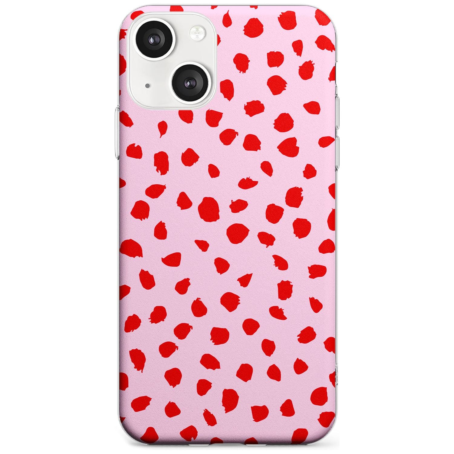 Red on Pink Dalmatian Polka Dot Spots