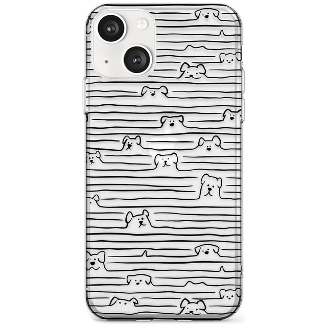 Dog Line Art - Black Phone Case iPhone 13 / Clear Case,iPhone 13 Mini / Clear Case,iPhone 14 / Clear Case,iPhone 14 Plus / Clear Case Blanc Space
