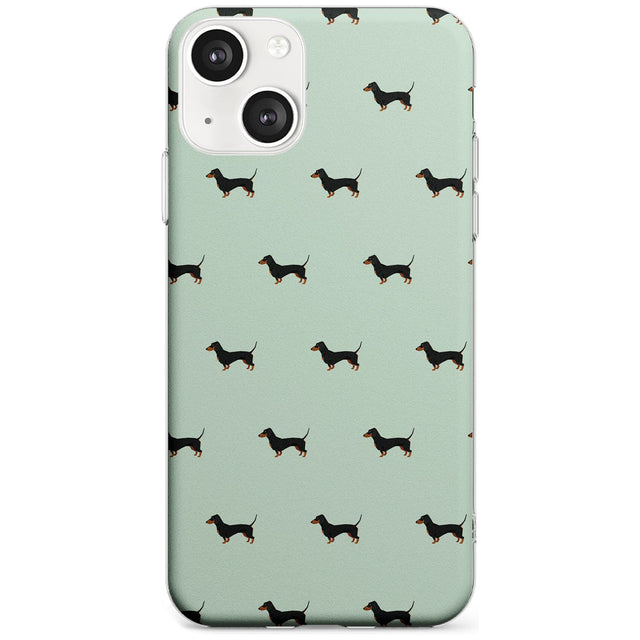 Dachshund Dog Pattern Phone Case iPhone 13 / Clear Case,iPhone 13 Mini / Clear Case,iPhone 14 / Clear Case,iPhone 14 Plus / Clear Case Blanc Space
