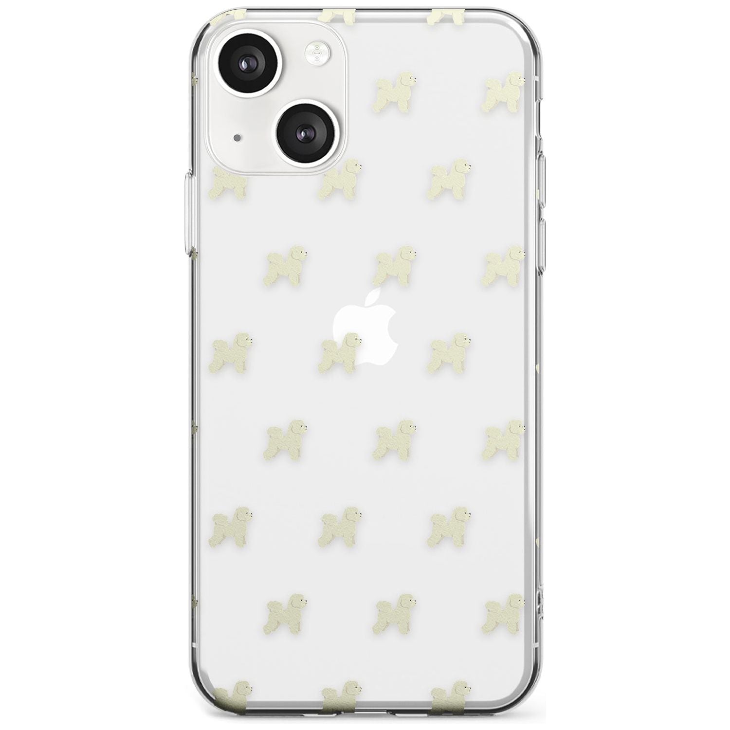 Bichon Frise Dog Pattern Clear Phone Case iPhone 13 / Clear Case,iPhone 13 Mini / Clear Case,iPhone 14 / Clear Case,iPhone 14 Plus / Clear Case Blanc Space